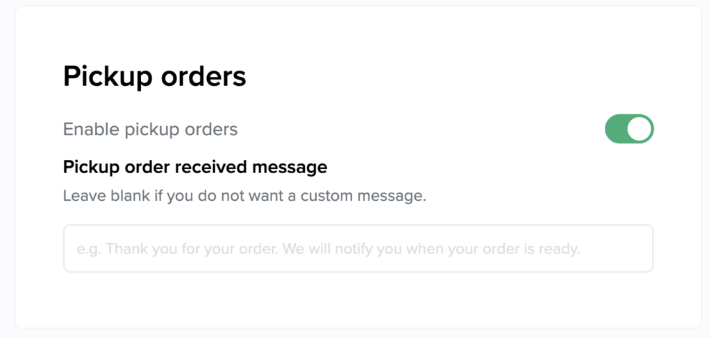 QR code menu ordering takeout configuration